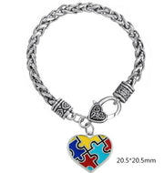 New jewelry cross heart-shaped drip oil unisex beautiful puzzle bracelet