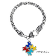 New jewelry cross heart-shaped drip oil unisex beautiful puzzle bracelet